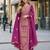 purple chinon readymade suit with zari & thread embroidered work 