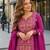 purple chinon readymade suit with zari & thread embroidered work 