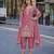 pink chinon readymade suit with zari & thread embroidered work 