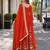 orange georgette readymade anarkali suit with embroidery & sequence work