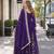 violet georgette readymade anarkali suit with embroidery & sequence work