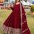 maroon georgette readymade anarkali suit with embroidery & sequence work