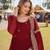 maroon georgette readymade anarkali suit with embroidery & sequence work