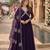violet georgette readymade anarkali suit with zari & sequence work