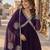 violet georgette readymade anarkali suit with zari & sequence work