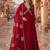 maroon georgette readymade anarkali suit with zari & sequence work