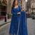  blue chinon readymade anarkali suit with zari & sequence work