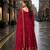 red chinon readymade anarkali suit with zari & sequence work