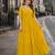 yellow georgette readymade gown with embroidery & beads work