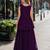 violet georgette readymade gown with embroidery & beads work