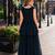 navy georgette readymade gown with embroidery & beads work