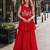 red georgette readymade gown with embroidery & beads work