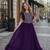 purple georgette readymade gown with embroidery & beads work