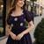 black silk blend   readymade gown with embroidery & beads work