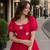 red silk blend   readymade gown with embroidery & beads work