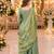 green silk blend   readymade suit with embroidery & zari work