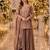 coffee silk blend   readymade suit with embroidery & zari work