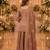 coffee silk blend   readymade suit with embroidery & zari work