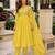 yellow chanderi readymade suit with embroidery & beads work