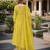yellow chanderi readymade suit with embroidery & beads work