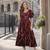 brown cotton readymade kurti with floral printed work