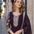 wine georgette readymade anarkali suit with embroidery & sequence work