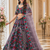 multicolor color Hand Mirror work Chain Embroidered Floral Patten Net Lehenga Choli set