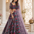 multicolor color Hand Mirror work Chain Embroidered Floral Patten Net Lehenga Choli set