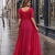 red georgette free size stitched navratri anarkali with bandhani & kutchi patchework