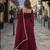 maroon silk blend  readymade anarkali suit with mirror work