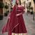 maroon silk blend  readymade anarkali suit with mirror work