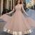 beige silk blend  readymade anarkali suit with mirror work