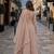 beige silk blend  readymade anarkali suit with mirror work