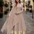 beige silk blend  readymade anarkali suit with mirror work