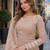 beige silk blend  readymade anarkali suit with mirror work