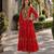 orange georgette free size stitched navratri anarkali with bandhani & kutchi patchework