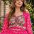 rani georgette free size stitched navratri anarkali with bandhani & kutchi patchework