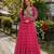 rani georgette free size stitched navratri anarkali with bandhani & kutchi patchework