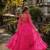 rani georgette free size stitched navratri anarkali with bandhani & kutchi patchework