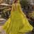 olive georgette free size stitched navratri anarkali with bandhani & kutchi patchework