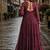 maroon georgette free size stitched navratri anarkali with bandhani & kutchi patchework