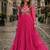 rani georgette free size stitched navratri anarkali with bandhani & kutchi patchework