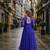 blue georgette free size stitched navratri anarkali with bandhani & kutchi patchework
