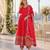 red vichitra readymade anarkali suit with embroidery & sequence work