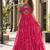 pink georgette free size stitched anarkali suit with laheriya & kutchi work