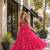 pink georgette free size stitched anarkali suit with laheriya & kutchi work