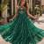 green georgette free size stitched anarkali suit with laheriya & kutchi work