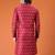 Mens cotton silk woven design with fancy button kurta maroon