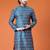 Mens cotton rayon self design with printex kurta wine