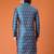 Mens cotton rayon self design with printex kurta wine